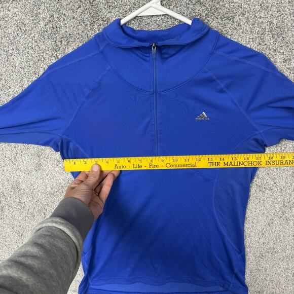 Adidas Shirt Womens Medium Climalite Quarter Zip Running Thumbholes Athletic - Picture 3 of 14